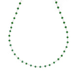 Collana semplice con perline verdi in argento 925