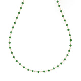 Collana a rosario con perline verdi placcata oro