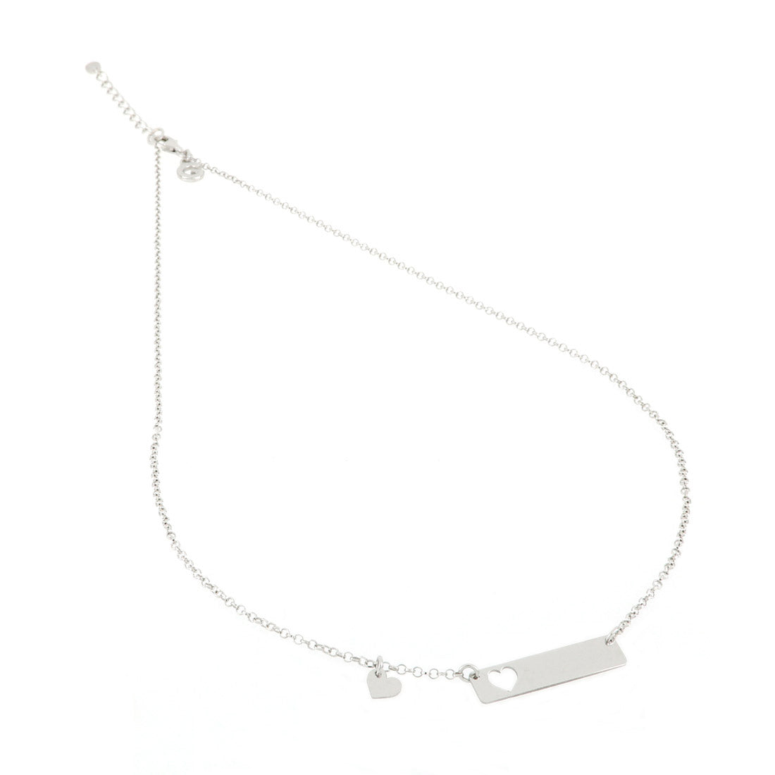 Collana con targa cuore in argento 925