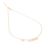 Collana oro rosa con targhetta oro rosa e foro laterale a forma di cuore