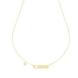 Collana con targhetta cuore placcata oro