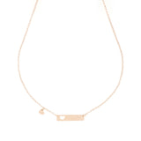 Collana oro rosa con placchetta e cuore
