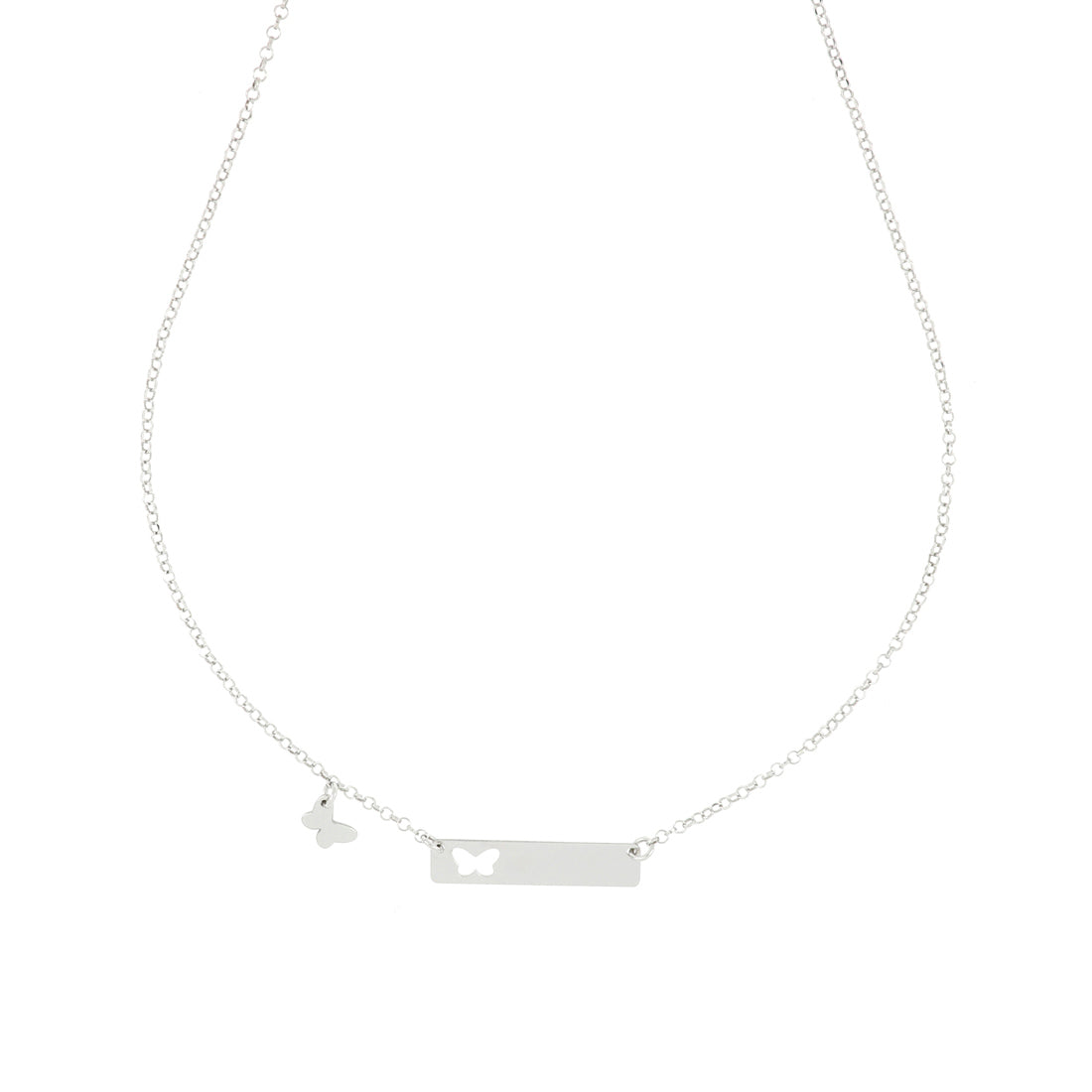 Collana targa farfalla in argento 925