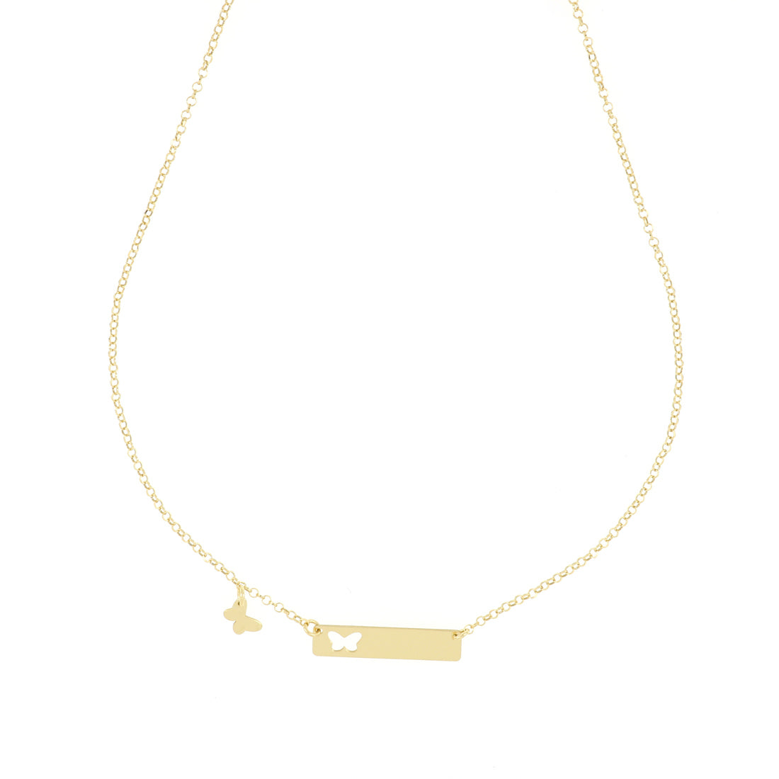 Collana con piastrina farfalla placcata oro