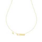 Collana con piastrina farfalla placcata oro