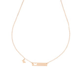 Collana oro rosa con targhetta farfalla