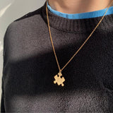 Collana puzzle di coppia con incisione