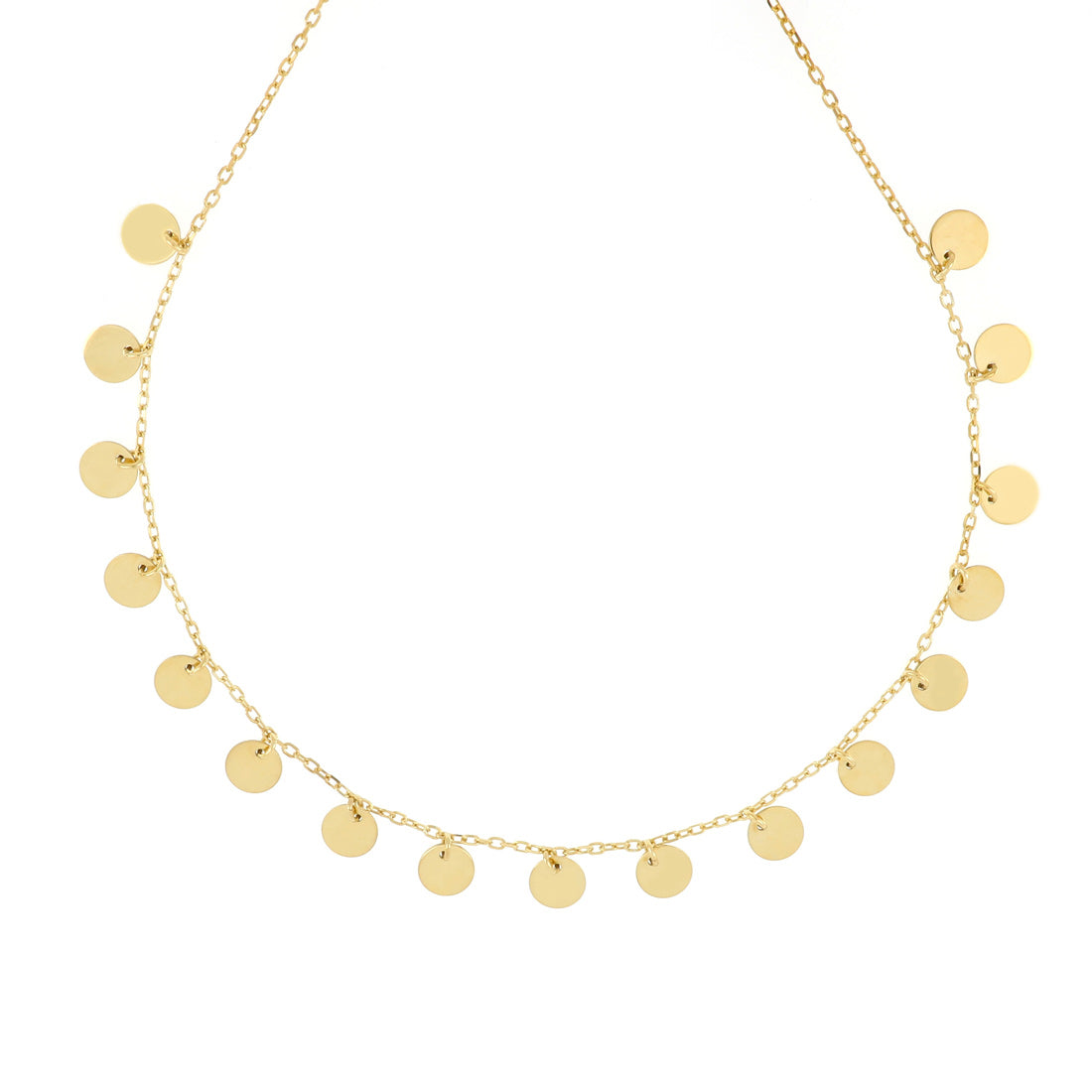 Girocollo con monetine a cerchio in oro