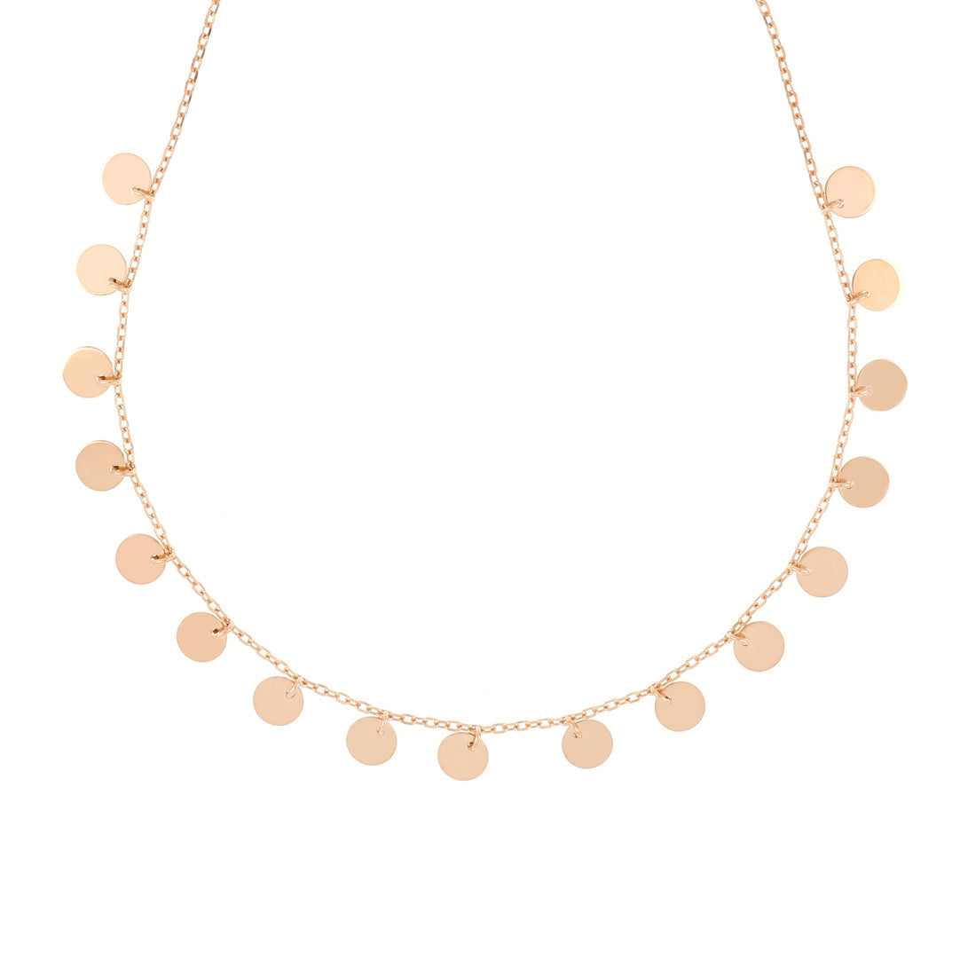 Collana girocollo con cerchietti in oro rosa