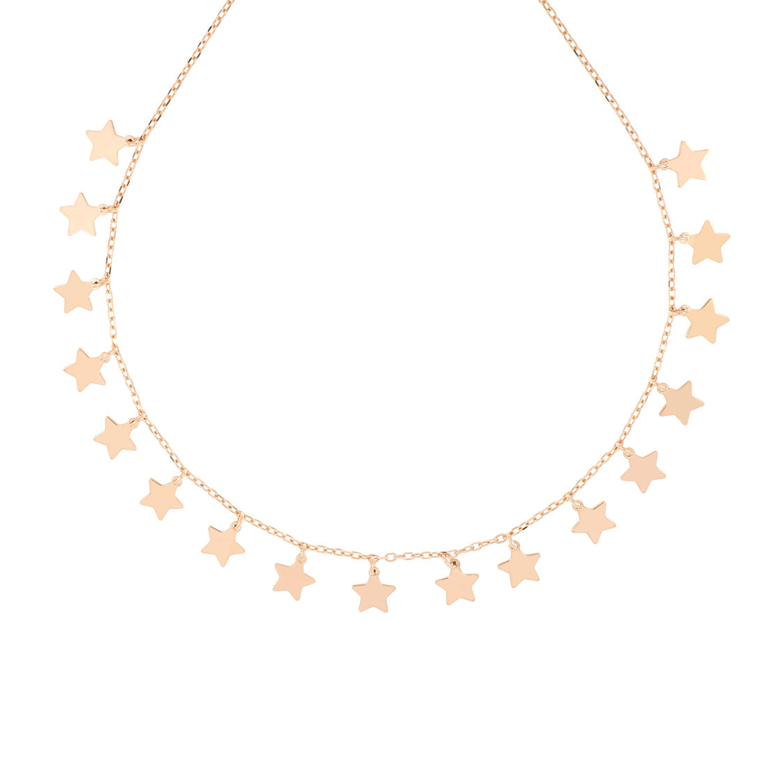 Collana girocollo in oro rosa con tante stelline