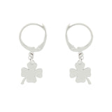 Orecchino con quadrifoglio e chiusura a monachella in argento 925