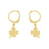 Orecchino oro con chiusura a monachella e pendente quadrifoglio