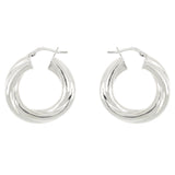 Orecchini bombati e attorcigliati argento