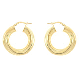 Orecchini bombati e attorcigliati placcati oro