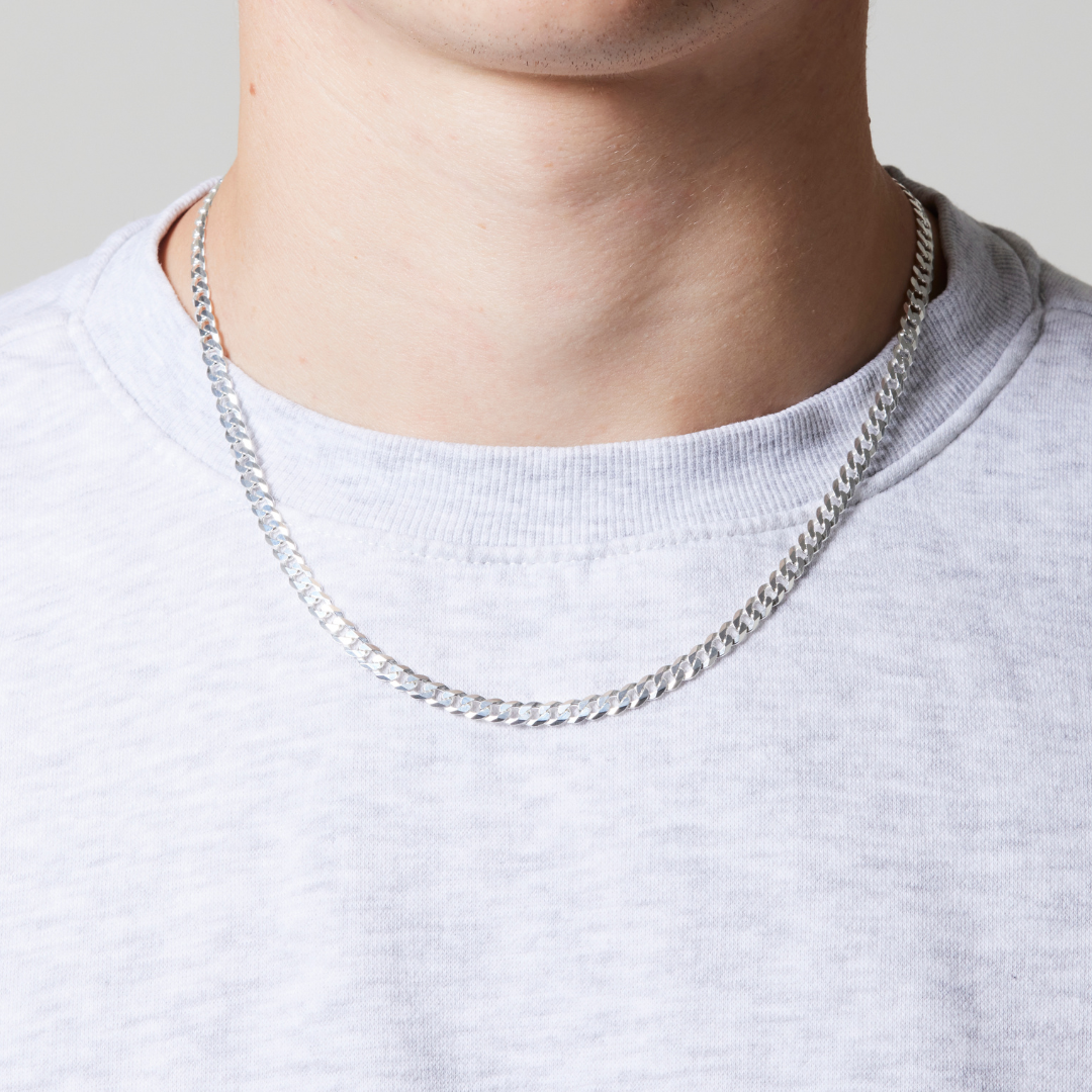 Collana Sottile Argento Sterling 925 - Catenina A Maglia Grumetta Ritorta, Lunghezza 55,8 Cm, Larghezza 1 Mm