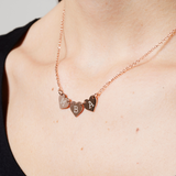 Collana tris di cuori con lettere