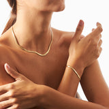 Big snake necklace and bracelet set