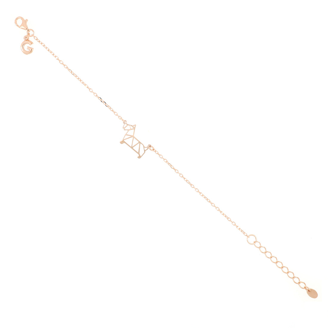bracciale in argento con cane origami