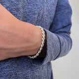 Bracciale corda uomo in argento