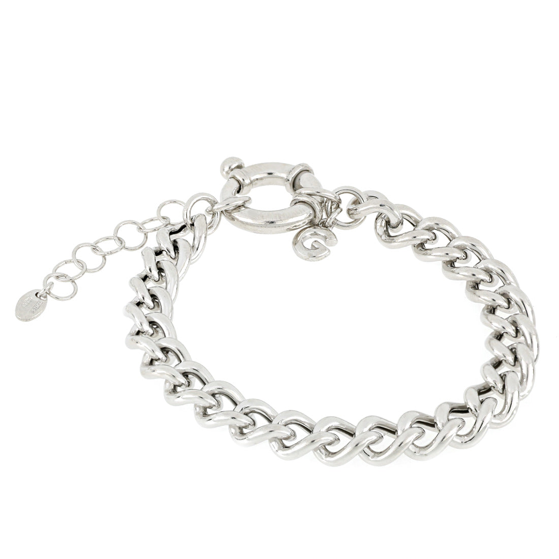 Bracciale grumetta bombata argento
