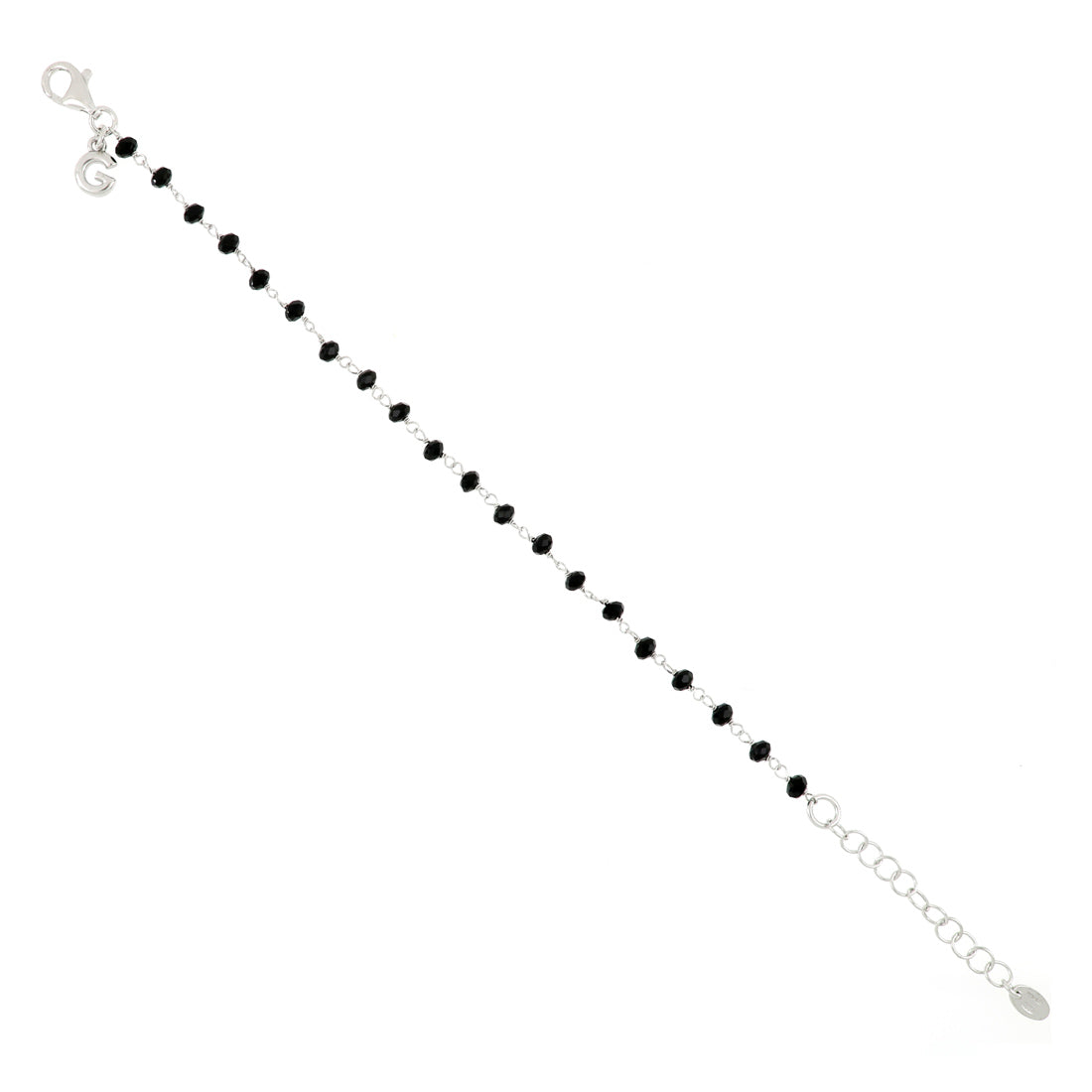 Bracciale semplice con rosario di perline nere
