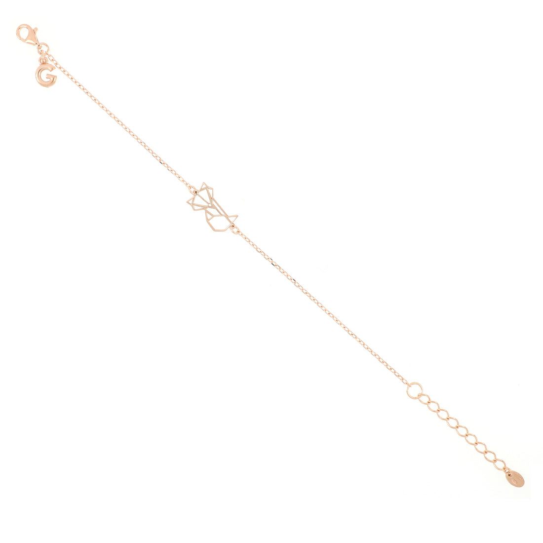 Bracciale con inserto a forma di volpe color oro rosa
