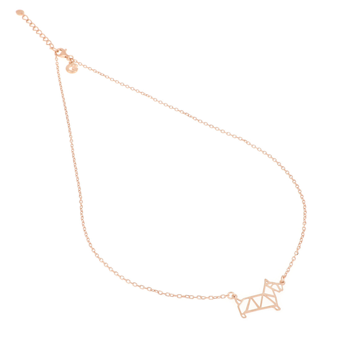 Collana con cagnolino in oro rosa