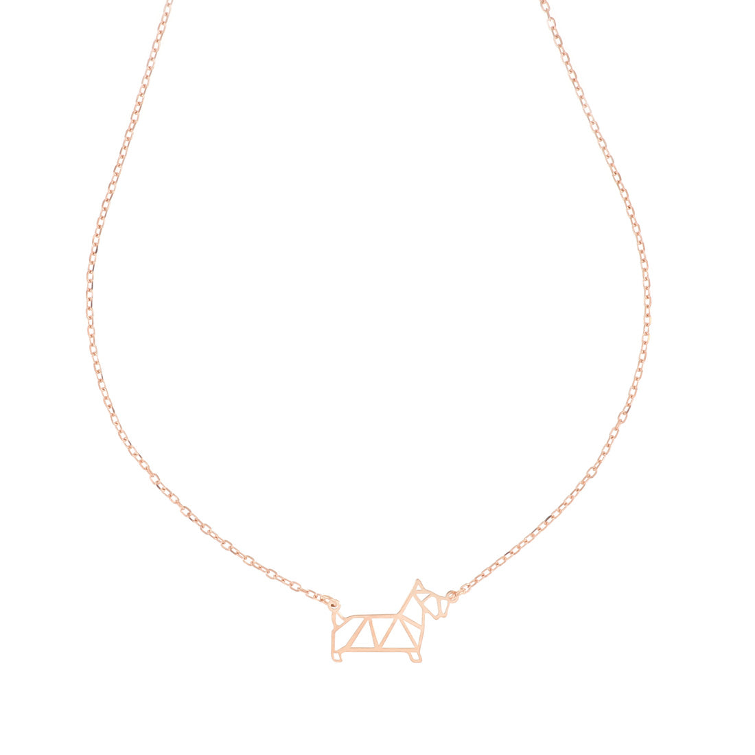 Collana con ciondolo cane in oro rosa