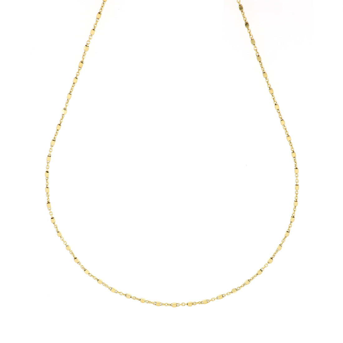 Collana sottile placcata oro con piccoli dadini