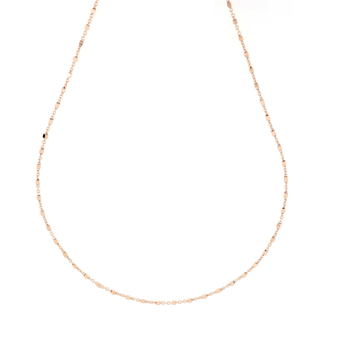 Collana sottile oro rosa con piccoli dadini