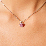 Collana con zircone cuore rosa
