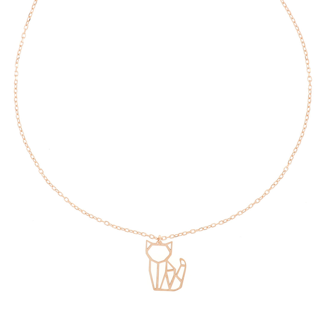 Collana con pendente a forma di gattino oro rosa