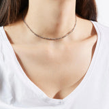 Collana girocollo figaro in argento 925 indossata
