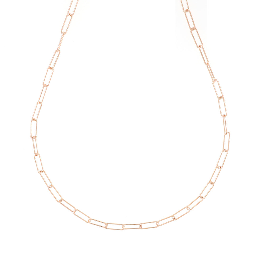 Collana rettangolare in oro rosa basic