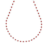 Collana in argento con perline rosse a rosario
