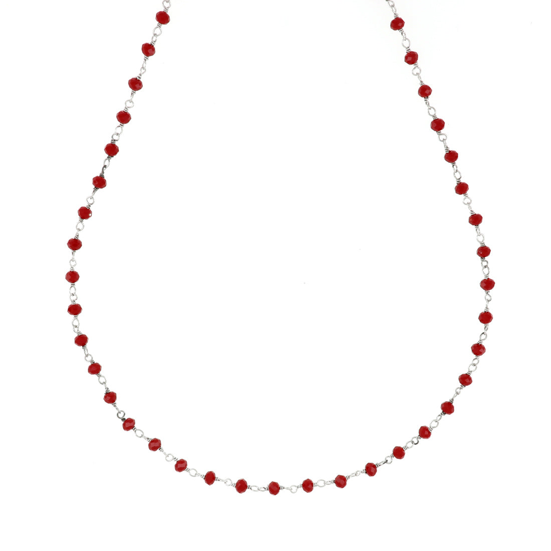 Collana rosario rosso semplice