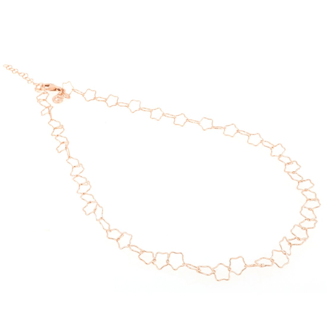 Collana in oro rosa con stelline leggere intrecciate