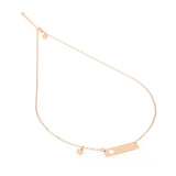Collana con targa quadrifoglio oro rosa porta fortuna