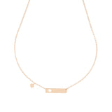 Collana con piastrina quadrifoglio in oro rosa