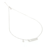 Collana targa in argento con foro laterale a forma di stella