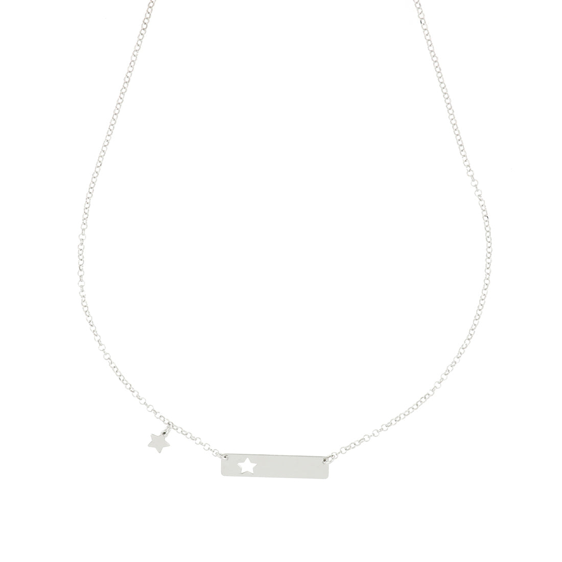 Collana con targa stella in argento 925