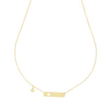 Collana con piastrina oro forata lateralmente a forma di stella. La collana è placcata oro.
