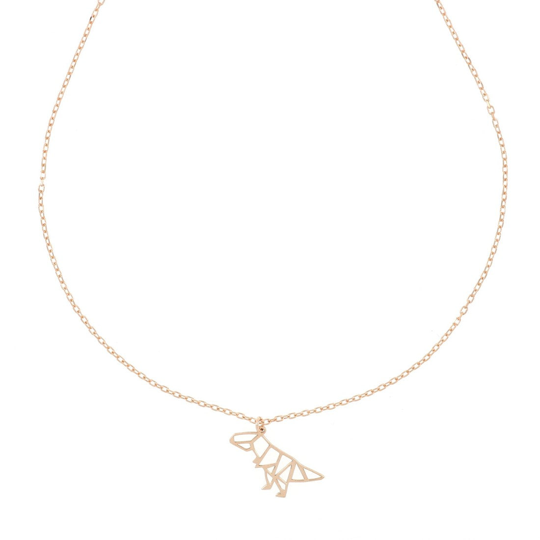 Collana con pendente dinosauro oro rosa