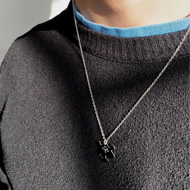 Collana Personalizzata Kaululu Con Incisione – Da 1 A 9 Nomi Per Coppia E Migliori Amici (Argento/Nero)