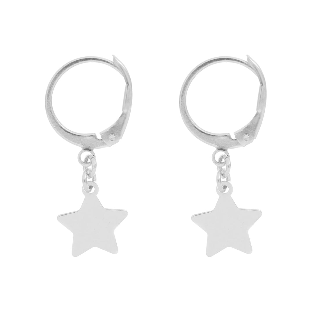 2 Orecchini A Clip A Stella Con Zirconi - Argento Placcato - Polsino Per Orecchio XJ32