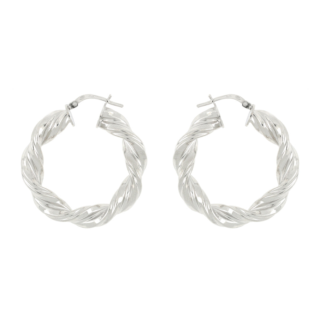 Orecchini Creoli Attorcigliati In Argento 925 – SilberDream SDO0062J – Diametro 20mm – Regalo Per Donna
