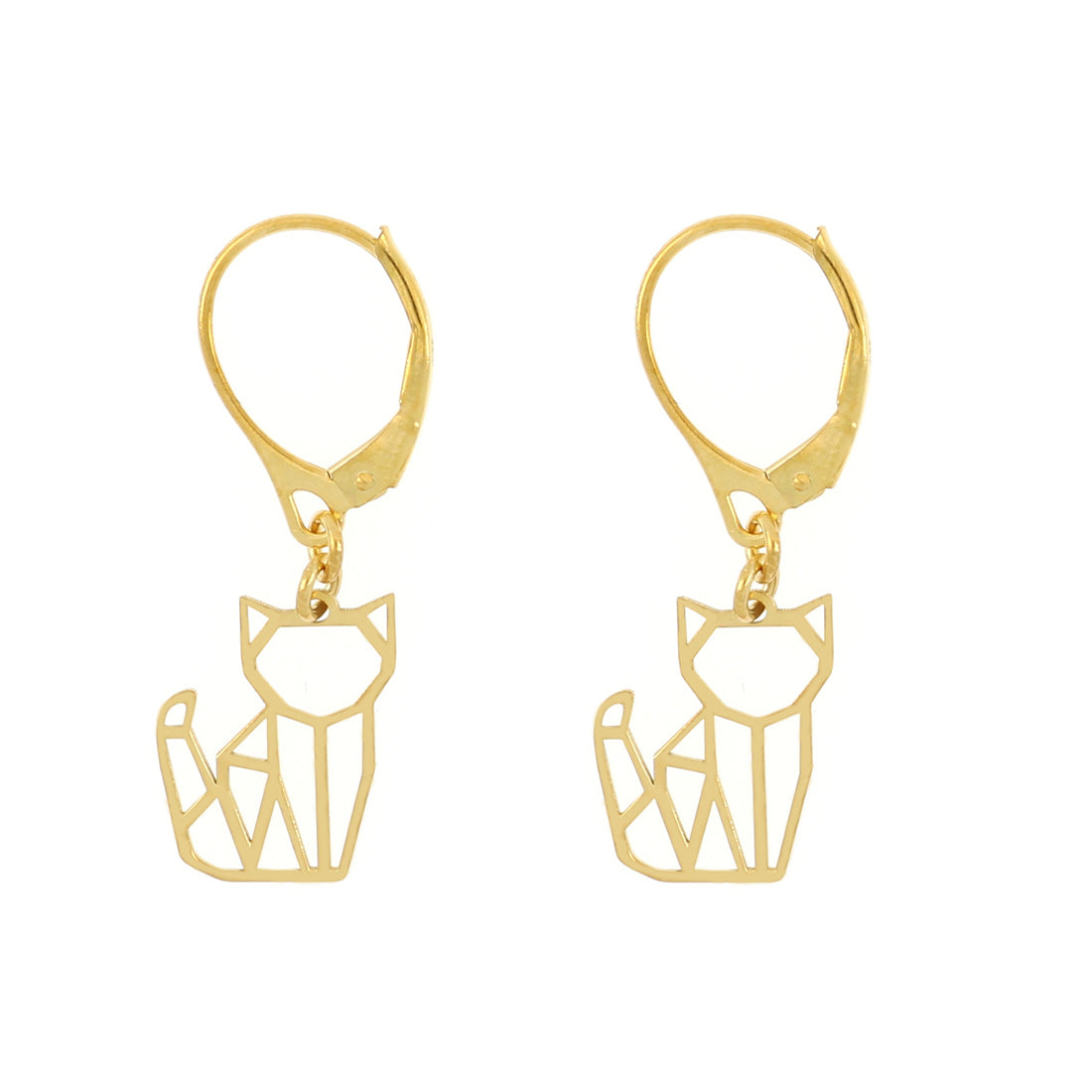Orecchini con gatto placcati oro