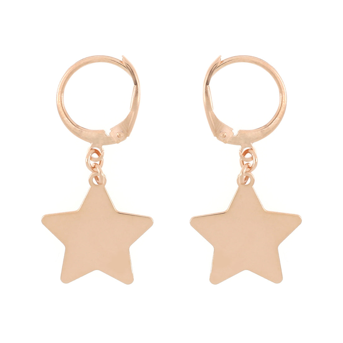 Orecchini con stella oro rosa e chiusura a monachella