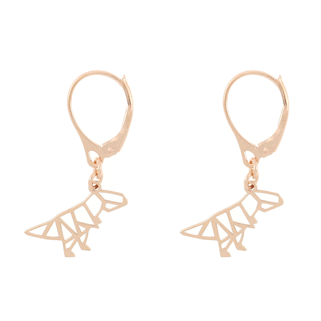 Orecchini con pendenti dinosauro oro rosa