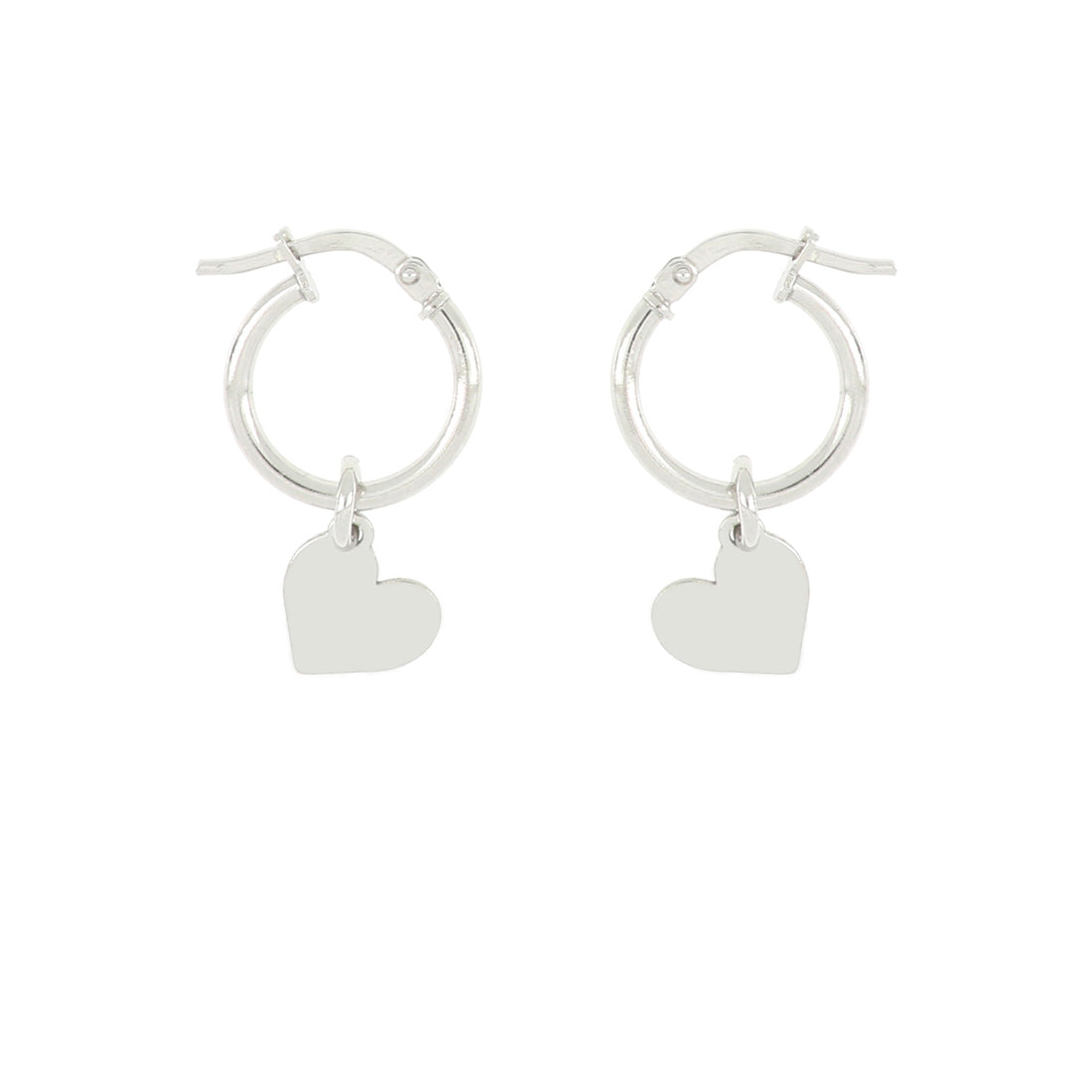 Orecchino a cerchio con cuore in argento 925